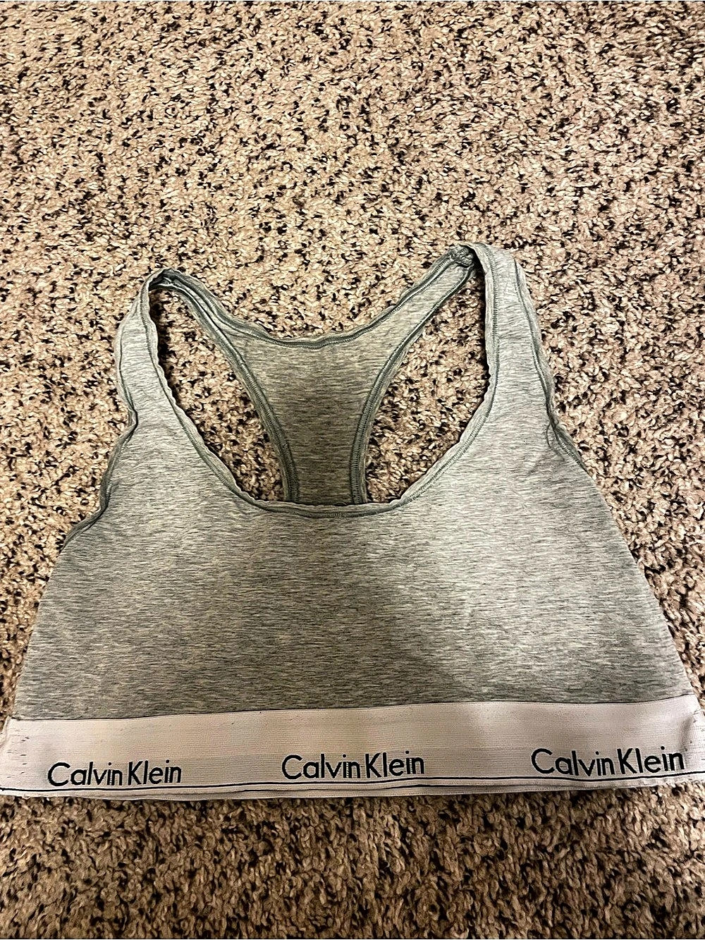 Calvin Klein Modern Cotton Racerback Bralette Gray